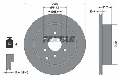 Brake Disc TEXTAR 92181603
