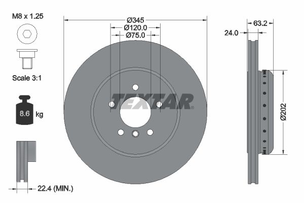 TEXTAR 92182525 Brake Disc