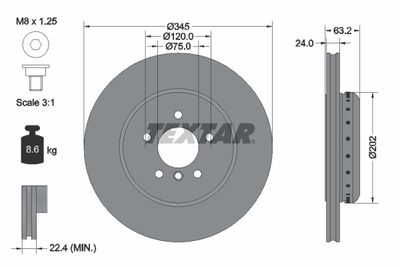 Brake Disc TEXTAR 92182525