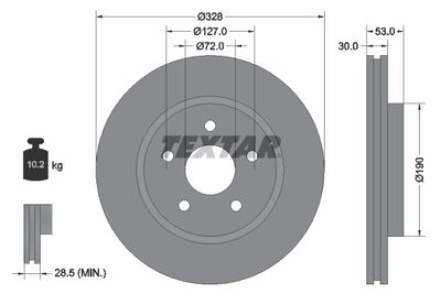Brake Disc TEXTAR 92184505