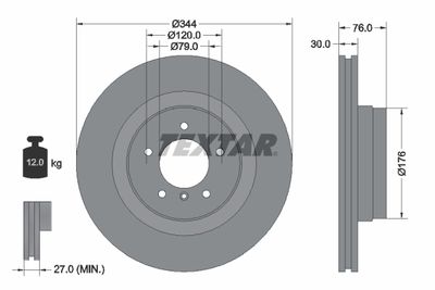 Brake Disc TEXTAR 92185103
