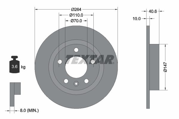 TEXTAR 92186403 Brake Disc
