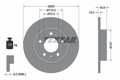 Brake Disc TEXTAR 92186403