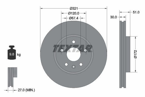 TEXTAR 92187005 Brake Disc
