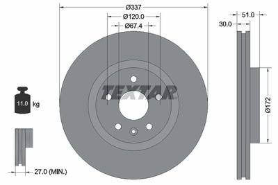 Brake Disc TEXTAR 92187103