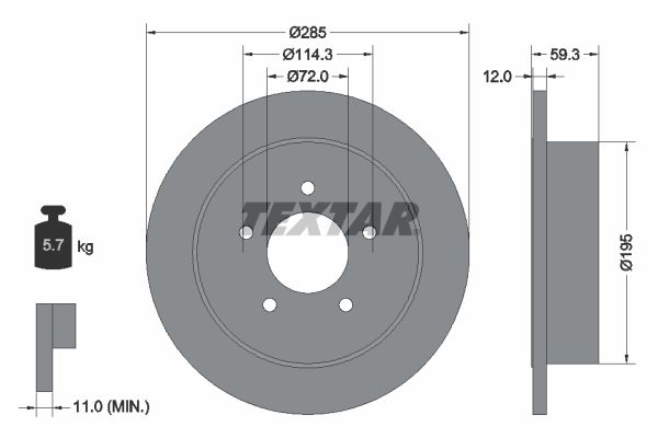 TEXTAR 92194003 Brake Disc