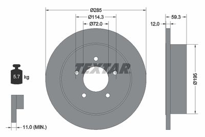 Brake Disc TEXTAR 92194003