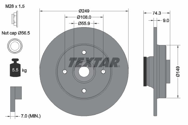 TEXTAR 92194103 Brake Disc