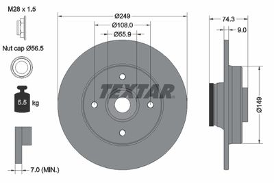 Brake Disc TEXTAR 92194103