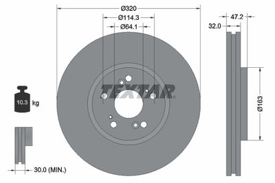 Brake Disc TEXTAR 92194900