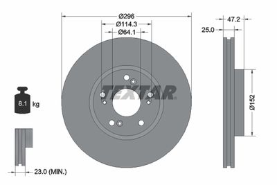 Brake Disc TEXTAR 92195000