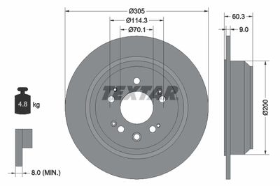 Brake Disc TEXTAR 92195100