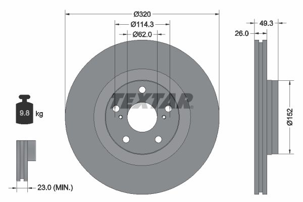 TEXTAR 92195303 Brake Disc