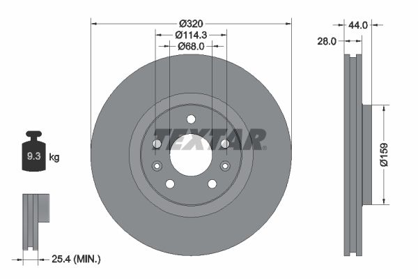 TEXTAR 92195403 Brake Disc
