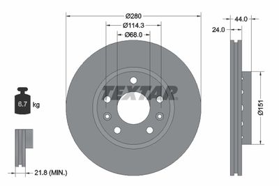 Brake Disc TEXTAR 92195503