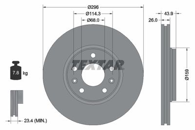 Brake Disc TEXTAR 92195603