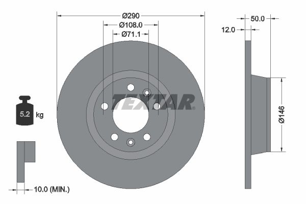 TEXTAR 92195803 Brake Disc