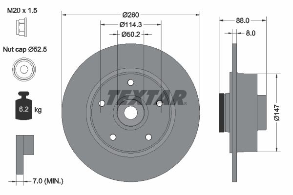 TEXTAR 92196000 Brake Disc