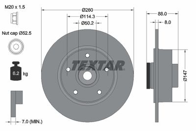 Brake Disc TEXTAR 92196003