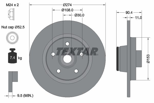 TEXTAR 92196203 Brake Disc