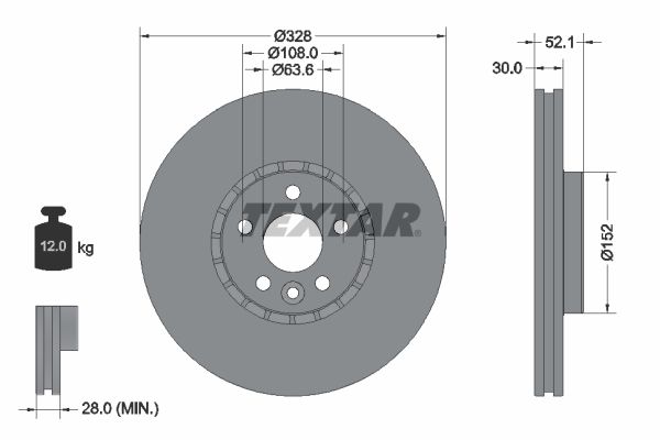TEXTAR 92196305 Brake Disc