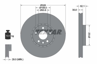 Brake Disc TEXTAR 92196305