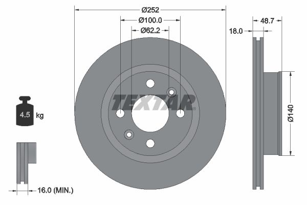 TEXTAR 92196503 Brake Disc