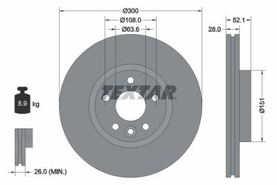 Brake Disc TEXTAR 92196903