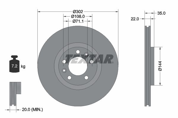 TEXTAR 92197103 Brake Disc