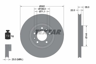 Brake Disc TEXTAR 92197103