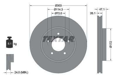 Brake Disc TEXTAR 92197703