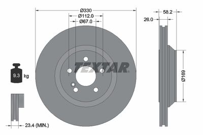 Brake Disc TEXTAR 92197903