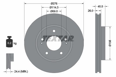 Brake Disc TEXTAR 92198203