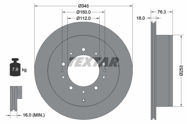 TEXTAR 92198503 Brake Disc