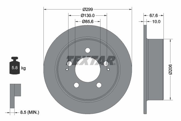 TEXTAR 92198703 Brake Disc