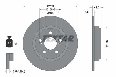 Brake Disc TEXTAR 92199800