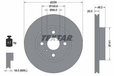 Brake Disc TEXTAR 92199900