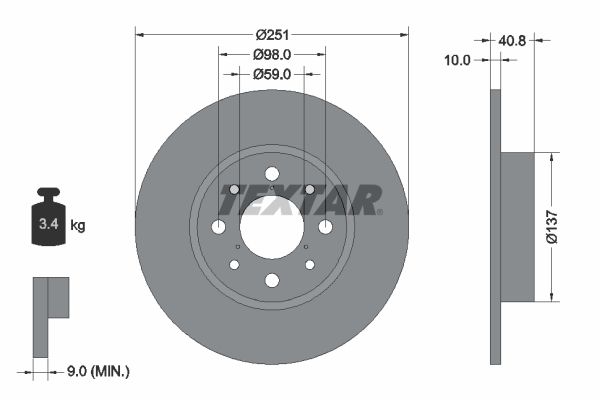 TEXTAR 92202303 Brake Disc