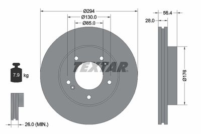 Brake Disc TEXTAR 92203203