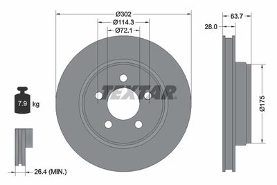 Brake Disc TEXTAR 92203303