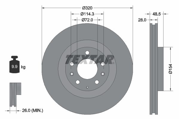 TEXTAR 92203403 Brake Disc