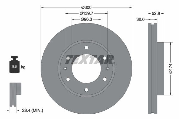TEXTAR 92203800 Brake Disc