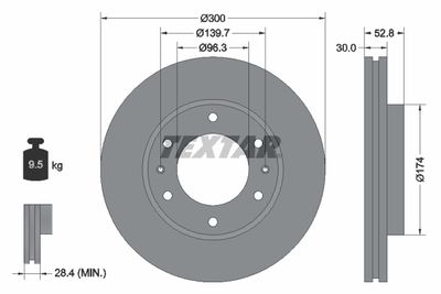 Brake Disc TEXTAR 92203800