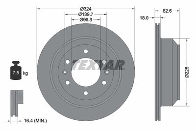 Brake Disc TEXTAR 92203900