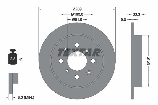 TEXTAR 92204000 Brake Disc