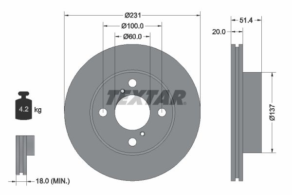 TEXTAR 92204100 Brake Disc