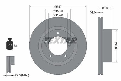 Brake Disc TEXTAR 92204603