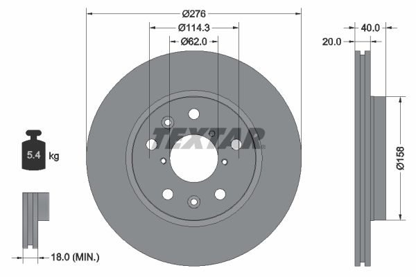 TEXTAR 92204703 Brake Disc