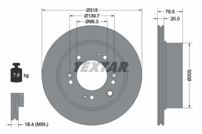 Brake Disc TEXTAR 92205000