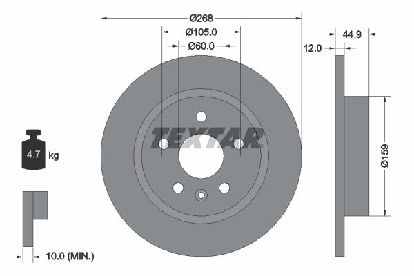 TEXTAR 92205503 Brake Disc